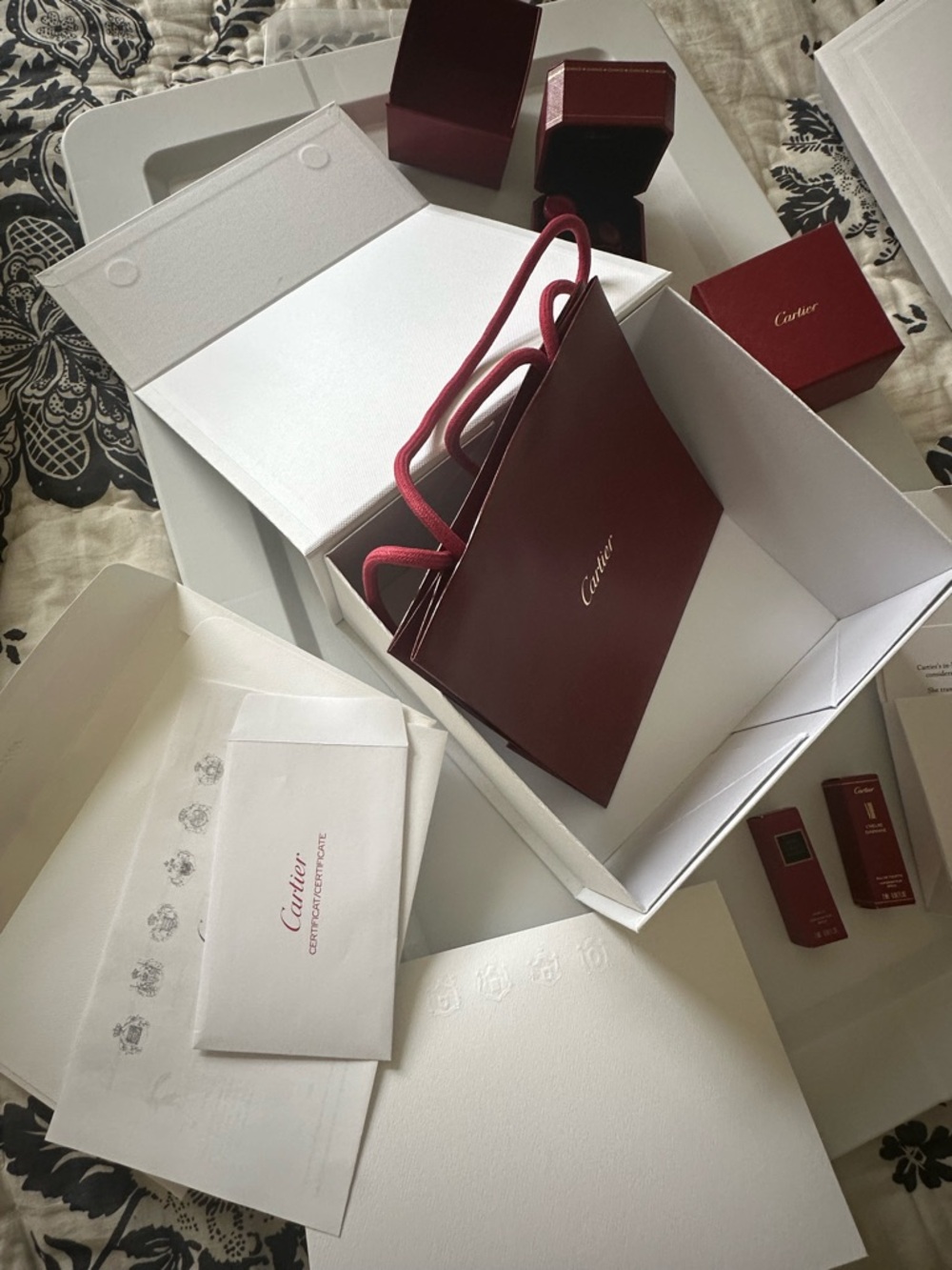 Cartier Paper Gift Bag, box and full set coming from a ring